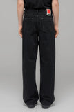 DOWN TO EARTH WIDE LEG JEANS - WASHED BLACK