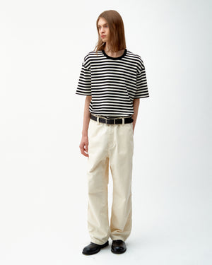 TEXTURED STRIPE T-SHIRT - BLACK/WHITE