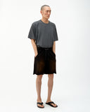 BRUSHED SWEAT SHORTS - WASHED BROWN