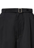 BELTED TUCK BANDING PANTS - BLACK
