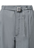 BELTED TUCK BANDING PANTS - GREY