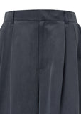 CUPRO TWO TUCK PANTS - CHAROCAL