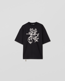 93-G front graphic oversized tee - black