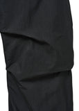 DRAWSTRING WIDE FATIGUE PANTS - BLACK