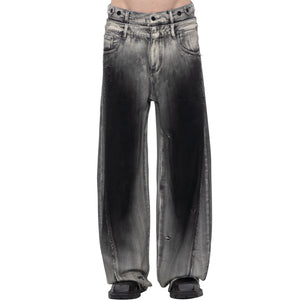 GRADIENT DECONSTRUCTION JEANS - BLACK WASHED