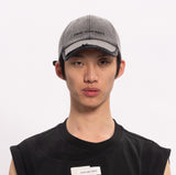 Gray Denim Spliced Baseball Cap