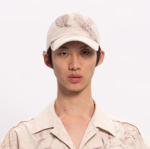 Beige Botanical Dyed Baseball Cap