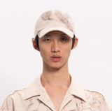 Beige Botanical Dyed Baseball Cap