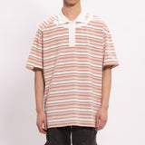 deconstructed short sleeve polo tee - pink