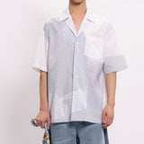 Multi stripe patched shirt - Mix stripe