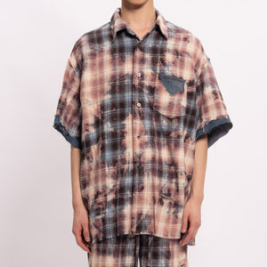 Short sleeve shirt in decayed check - Blue Check