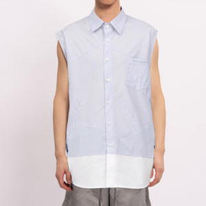 Stripe Sleeveless Shirt - white/blue