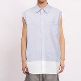 Stripe Sleeveless Shirt - white/blue