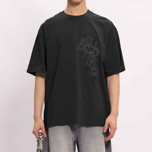 Spray painted plant dye tee - black