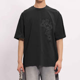 Spray painted plant dye tee - black
