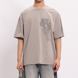 Spray painted plant dye tee - grey