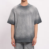 2 in 1 washed tee - grey