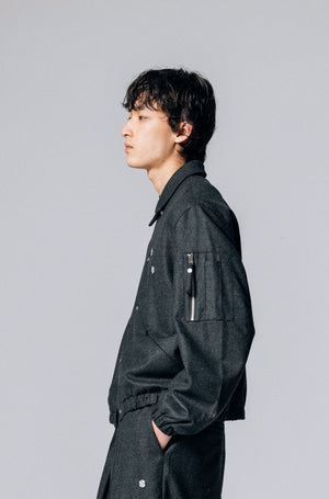 BRUTALIST COACH JACKET  - GREY