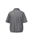 SHEER COLOR BLOCK TOP - DARK GREY