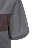 SHEER COLOR BLOCK TOP - DARK GREY