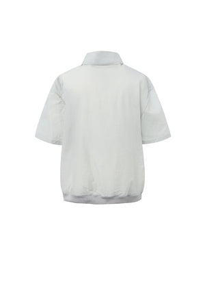 SHEER COLOR BLOCK TOP - LIGHT GREY