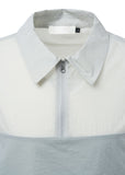 SHEER COLOR BLOCK TOP - LIGHT GREY
