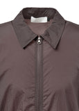 SHEER ZIP-UP SHIRTS - BURGANDY
