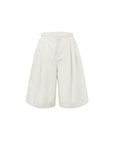 TWO TUCK WIDE SHORTS - IVORY