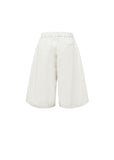 TWO TUCK WIDE SHORTS - IVORY