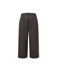 WOOL WIDE PANTS - BROWN