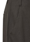WOOL WIDE PANTS - BROWN