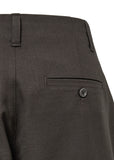 WOOL WIDE PANTS - BROWN