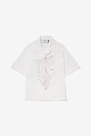 GRAPHIC CAMP CUT SHIRT - WHITE