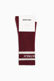 Logo Stripe B-Ball Sock - Maroon